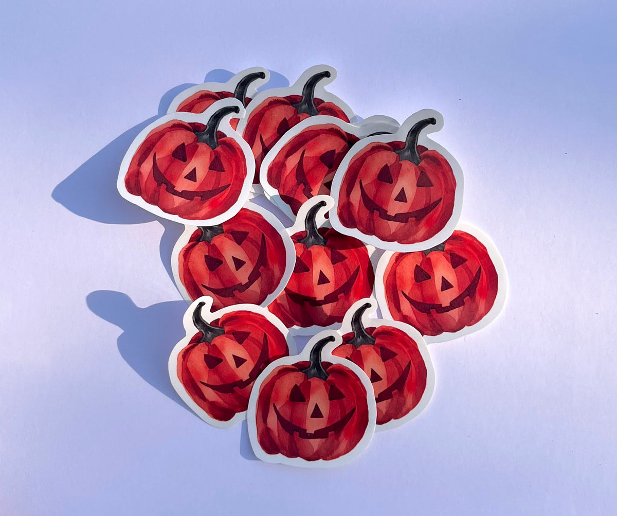 Stickers d'automne halloween illustré à l'aquarelle