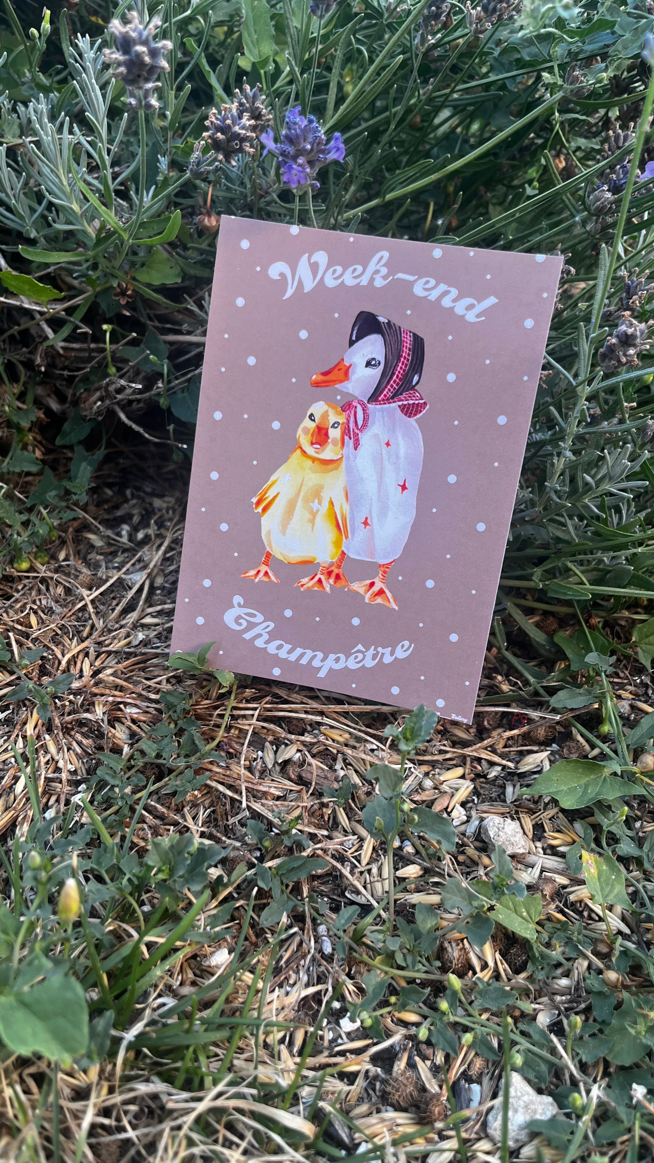 Carte imprimée maman et bébé