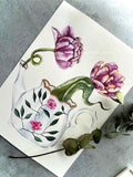 Aquarelle originale tulipes dans une théière - Susanna Gallery