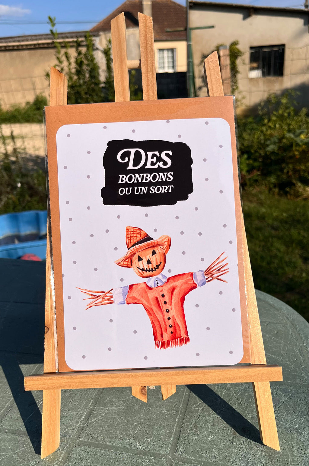 Carte « Des bonbons ou un sort » avec enveloppe