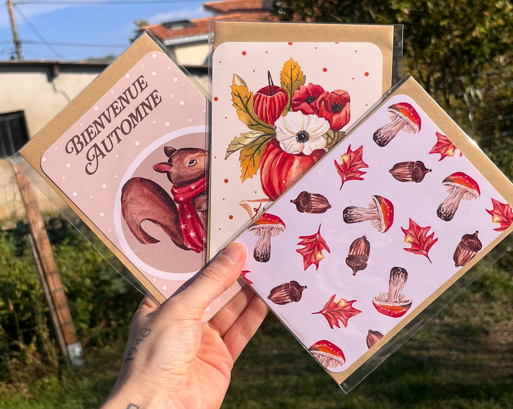 Carte « Bienvenue Automne » avec enveloppe