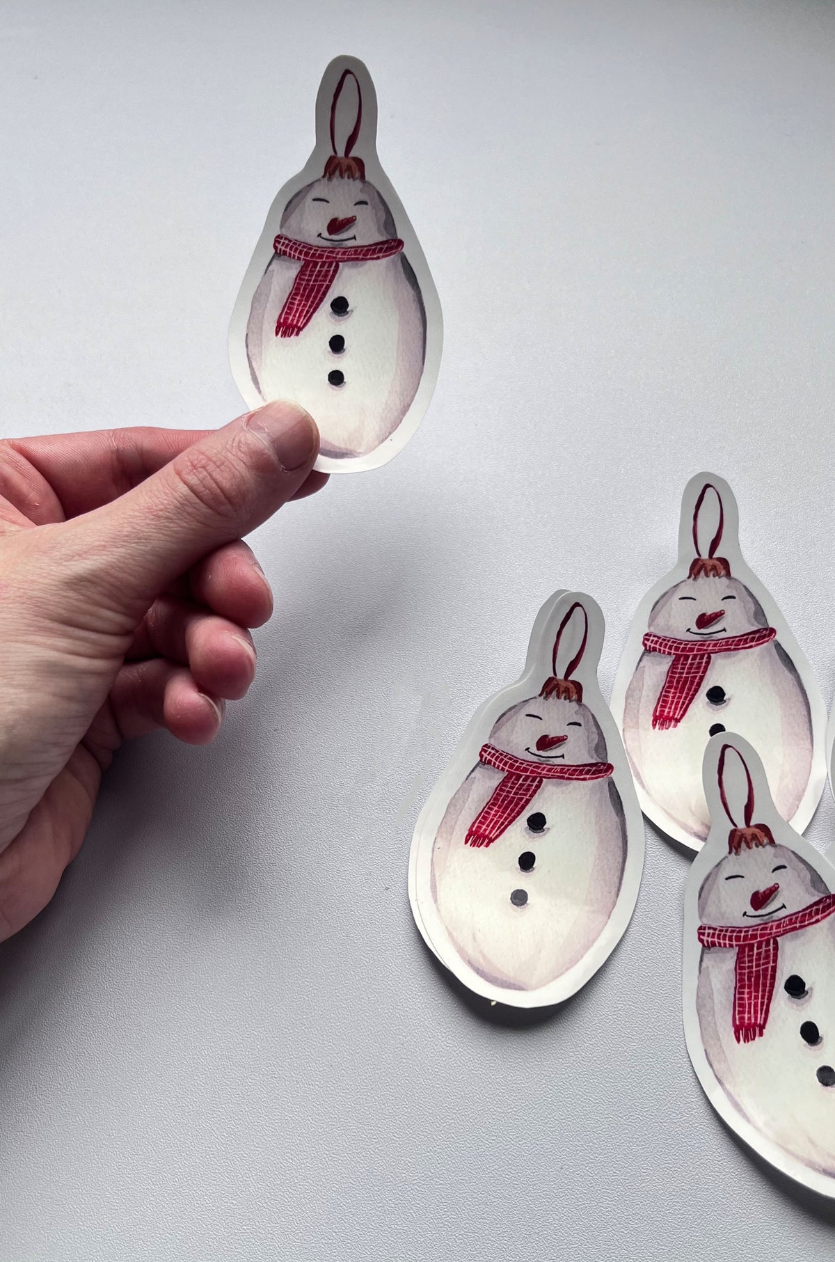 Sticker de Noël – Bonhomme de neige à écharpe rouge