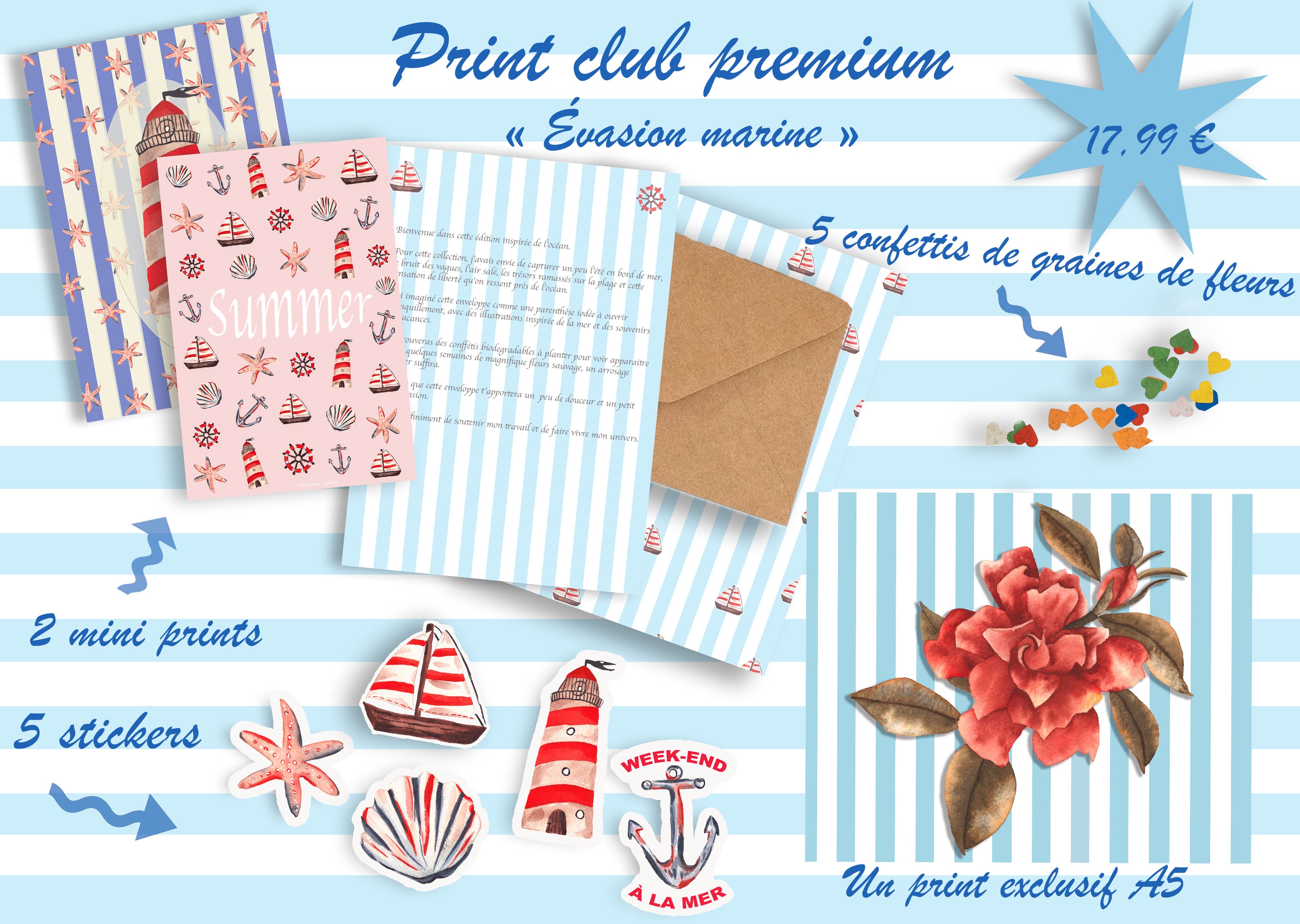Print Club Évasion Marine aquarelle - Susanna Gallery